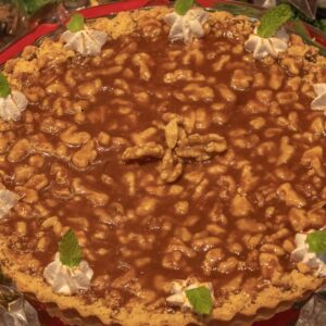 Torta de nozes caramelizadas
