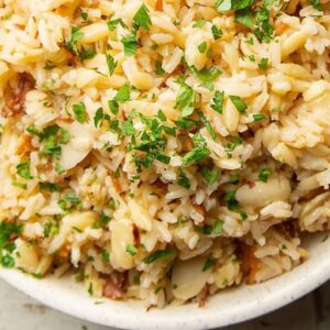 Arroz cremoso de Champagne & Amêndoas